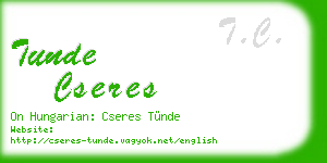 tunde cseres business card